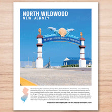 Load image into Gallery viewer, North Wildwood Boardwalk Arch - 11"x14" Art Print Travel Poster
