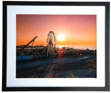 Load image into Gallery viewer, LIMITED (Aerial): Ferris Wheel Sunrise, Wildwood - Framed Large Art Print - 16x20" (21.5x25" total) - 1st Edition
