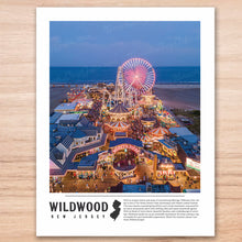 Load image into Gallery viewer, Love those Boardwalk Nights (Wildwood) - 11"x14" Art Print Travel Poster