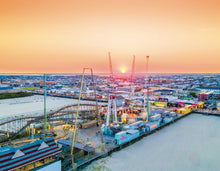Load image into Gallery viewer, Summer Sunset over Morey's Adventure Pier - Matted 11x14" Art Print