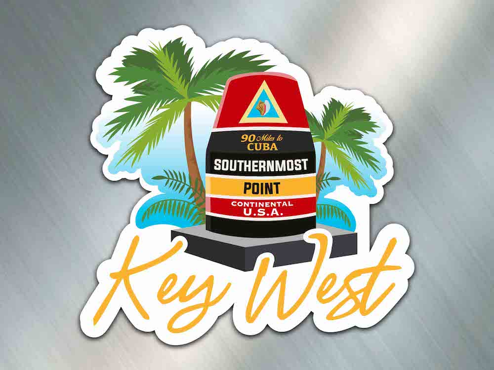Magnete souvenir da collezione per frigorifero Zero Mile di Key West Florida 2,5 X 3,5 - Italia