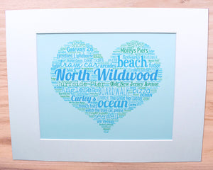 A Day in North Wildwood, NJ - Matted Art Print