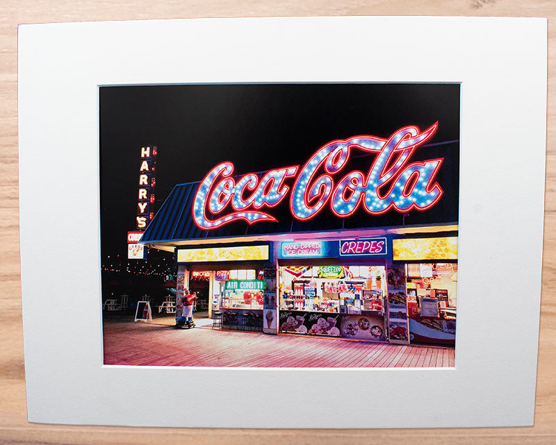Coca-Cola Sign on the Wildwood Boardwalk - Matted 11x14