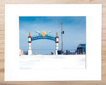 Load image into Gallery viewer, Snowy North Wildwood Boardwalk - Matted 11x14" Art Print