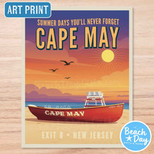 Load image into Gallery viewer, Summer Days You'll Never Forget - Cape May NJ - 11"x14" Retro Art Print