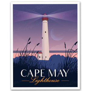 The Cape May Lighthouse at Dusk - 11"x14" Art Print