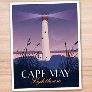 The Cape May Lighthouse at Dusk - 11"x14" Art Print