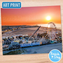 Load image into Gallery viewer, Wildwood Summer Sunrise - Morey's Piers on the Boardwalk - 11"x14" Art Print