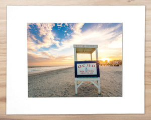 Beach Day Sunset, Ocean City NJ - Matted 11x14" Art Print
