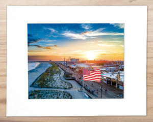 End of the Beach Day, Ocean City NJ - Matted 11x14" Art Print