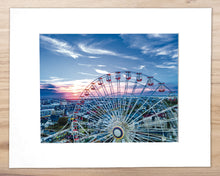 Load image into Gallery viewer, Ferris Wheel Summer Sunset, Ocean City NJ - Matted 11x14&quot; Art Print