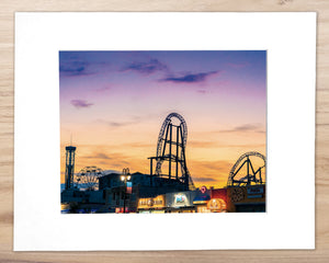 Playland Summer Sunset, Ocean City NJ - Matted 11x14" Art Print