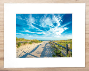 Summer Walk to the Beach, Ocean City NJ - Matted 11x14" Art Print