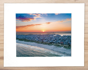 Summer Sunset over Ocean City NJ - Matted 11x14" Art Print