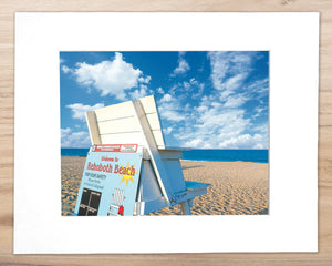 Rehoboth Lifeguard Stand in Summer - Matted 11x14" Art Print