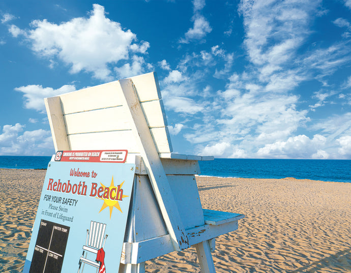 Rehoboth Lifeguard Stand in Summer - Matted 11x14