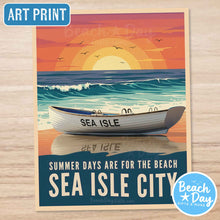 Load image into Gallery viewer, Summer Days are for the Beach - Sea Isle City, NJ - 11"x14" Retro Art Print