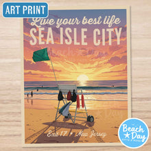 Load image into Gallery viewer, Live Your Best Life - Sea Isle City, NJ - 11"x14" Retro Art Print