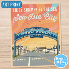 Load image into Gallery viewer, Fish Alley - Sea Isle City, NJ - 11"x14" Retro Art Print