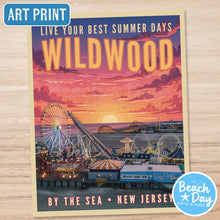 Load image into Gallery viewer, Live Your Best Summer Days - Wildwood NJ - 11"x14" Retro Travel Art Print