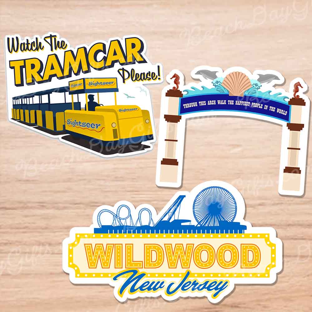 Wildwood Boardwalk Icons Magnet 3-Pack