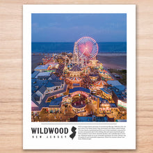 Load image into Gallery viewer, Love those Boardwalk Nights (Wildwood) - 11&quot;x14&quot; Art Print Travel Poster