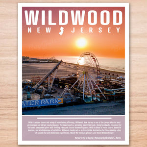 Wildwood Mariner's Pier Boardwalk Sunrise - 11"x14" Art Print Travel Poster