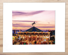 Load image into Gallery viewer, Morey&#39;s Pier Carousel in Summer Dusk - Matted 11x14&quot; Art Print