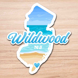 Wildwood-By-The-Sea NJ State Sticker