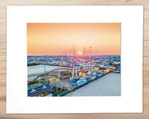 Summer Sunset over Morey's Adventure Pier - Matted 11x14" Art Print