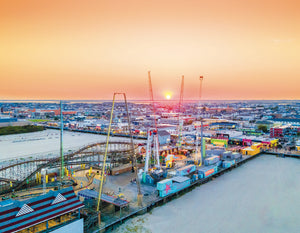 Summer Sunset over Morey's Adventure Pier - Matted 11x14