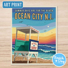 Load image into Gallery viewer, Summer Days are for the Beach - Ocean City NJ - 11"x14" Art Print