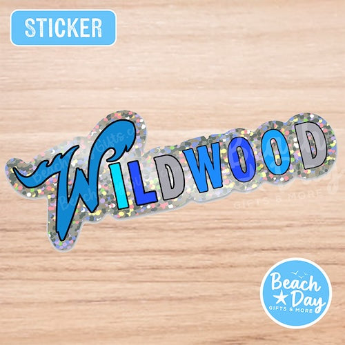 Wildwood Classic Blue Logo - Glitter Sticker
