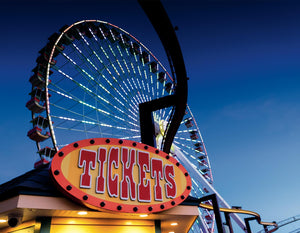 Morey's Ferris Wheel Lights & Thrills - Matted 11x14" Art Print