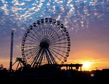 Load image into Gallery viewer, Wonderland Ferris Wheel Sunset - Matted 11x14&quot; Art Print