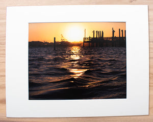 Bayside Sunset (OCMD) - Matted 11x14" Art Print