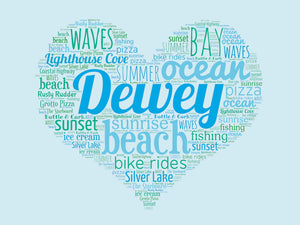 A Day in Dewey Beach, DE - Matted 11x14" Art Print