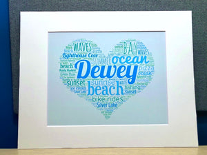 A Day in Dewey Beach, DE - Matted 11x14" Art Print