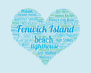 A Day in Fenwick Island, DE - Matted 11x14" Art Print