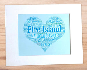 A Day in Fire Island, NY - Matted 11x14" Art Print