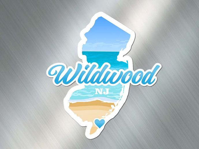 Wildwood NJ Heart Map - Magnet