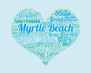 A Day in Myrtle Beach, SC - Matted 11x14" Art Print