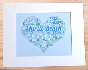 A Day in Myrtle Beach, SC - Matted 11x14" Art Print