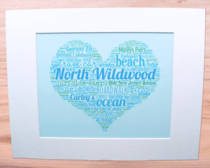 A Day in North Wildwood, NJ - Matted 11"x14" Art Print