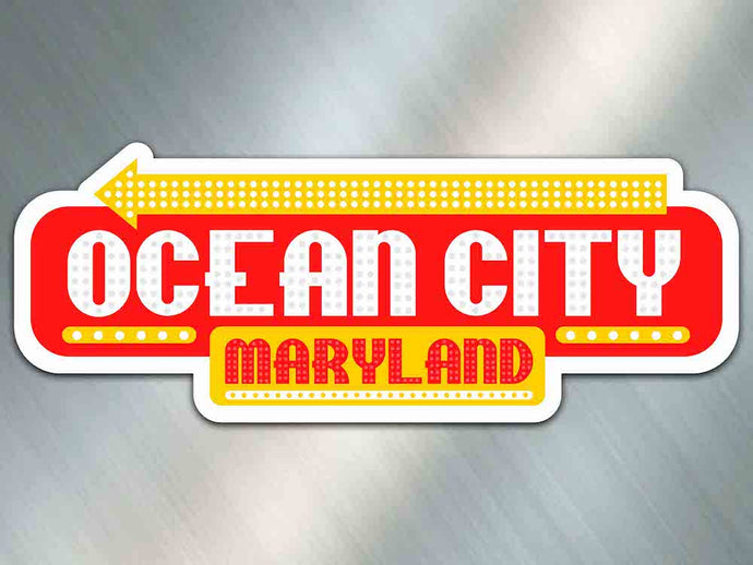 Boardwalk Lightbulb Sign - Ocean City, MD - Magnet