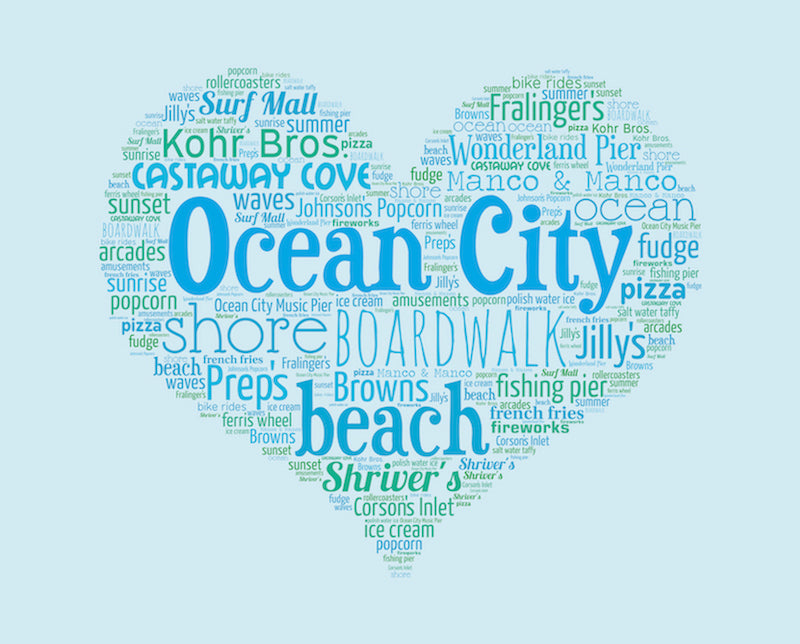 A Day in Ocean City, NJ - Matted 11x14 Art Print