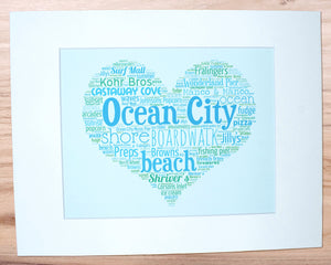 A Day in Ocean City, NJ - Matted 11x14 Art Print