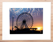 Load image into Gallery viewer, Wonderland Ferris Wheel Sunset - Matted 11x14&quot; Art Print