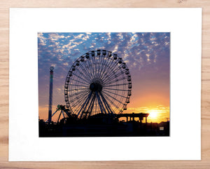 Wonderland Ferris Wheel Sunset - Matted 11x14" Art Print