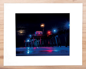 OC Pier at Night - Matted 11x14" Art Print